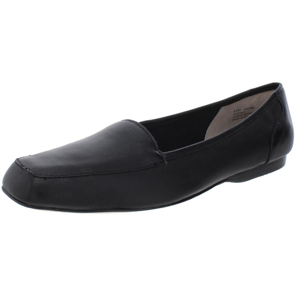 Array Womens Freedom Black Leather Slip On Dressy Loafers Shoes Used